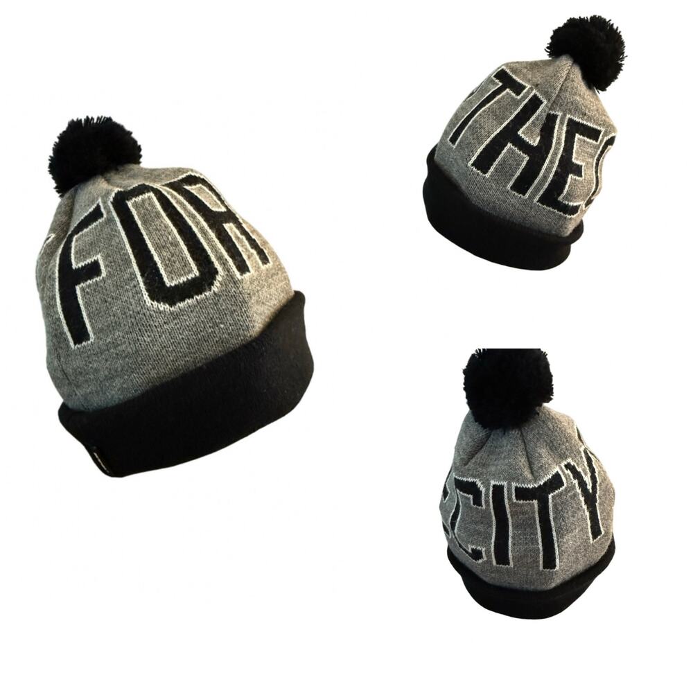 Skater FTC For The City Logo Knit Beanie Hat OS Outdoor Grunge Streetwear Skate‎